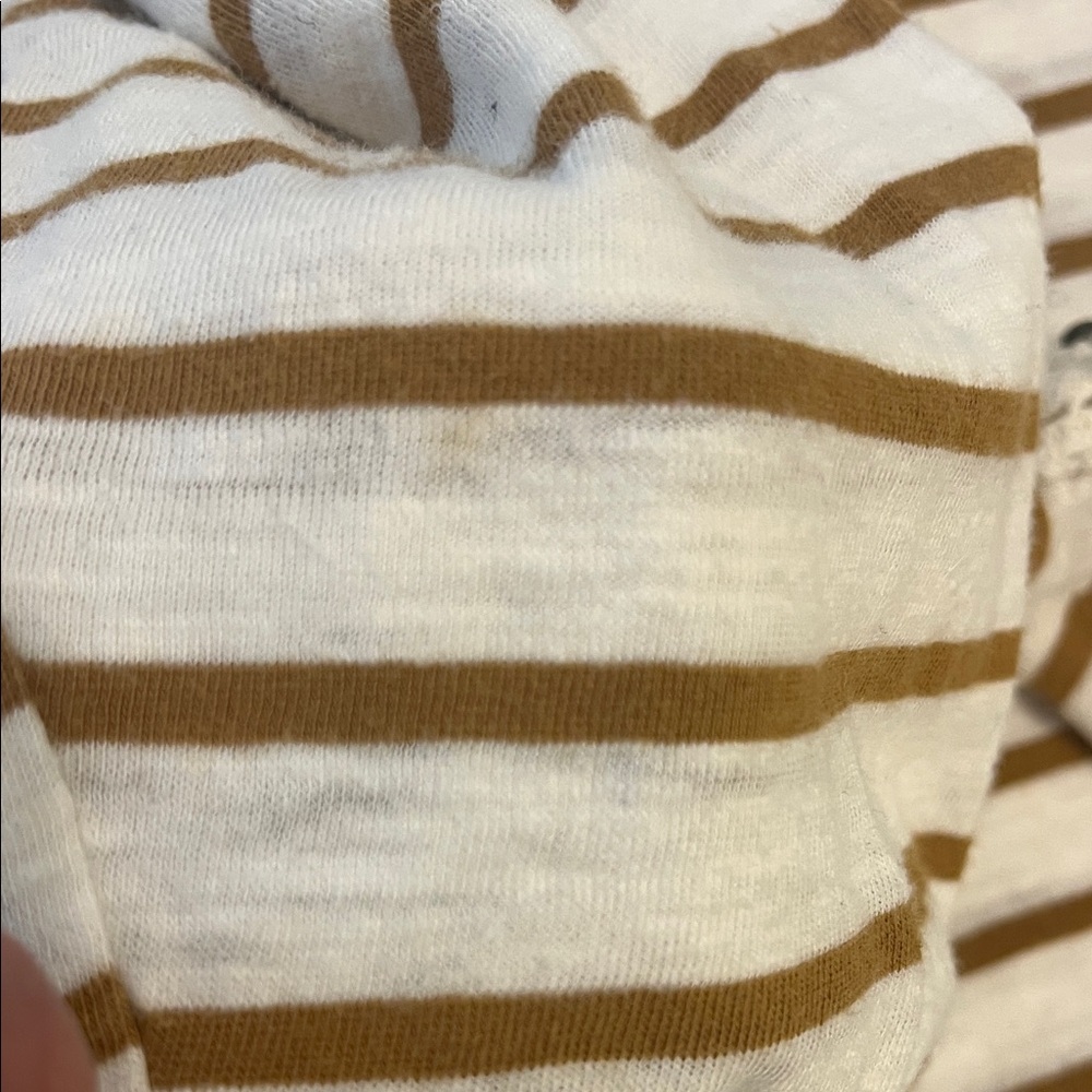 Free People Boho Lace Sleeve Striped Top Cream Soft Girl Indie long sleeved Tee - Picture 8 of 8